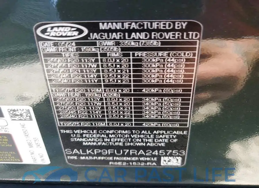 SALKP9FU7RA245753# 14