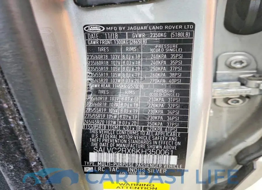 SALVC2RX6KH350061# 14