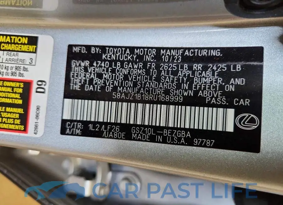 58AJZ1B18RU168999# 12