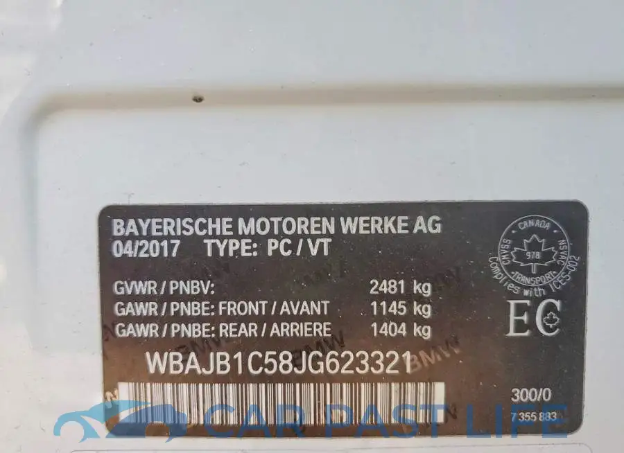 WBAJB1C58JG623321# 13