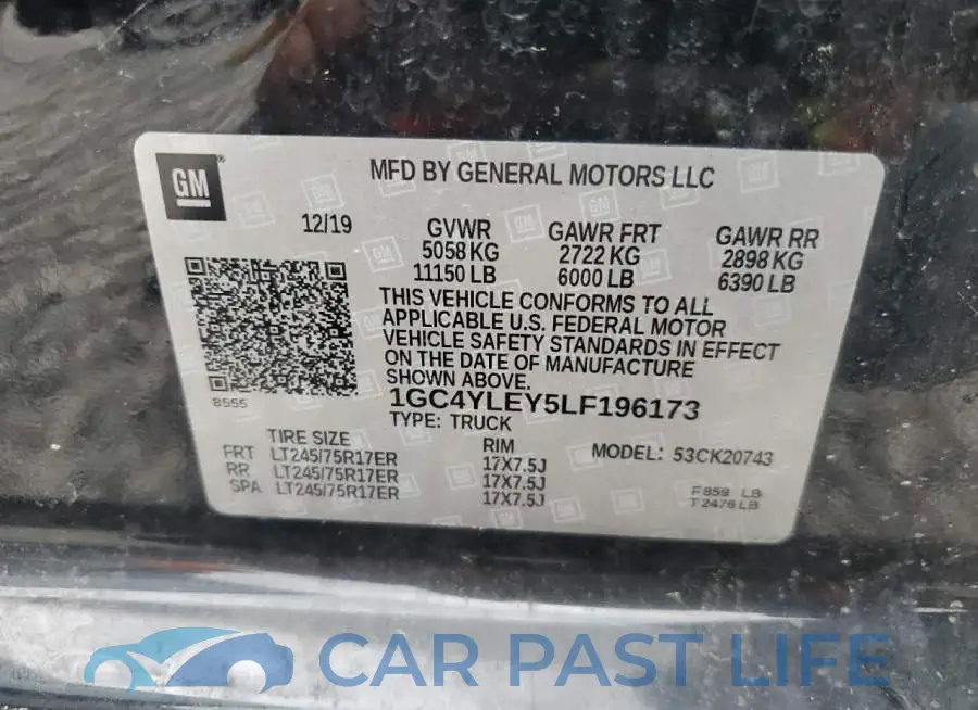 1GC4YLEY5LF196173# 12
