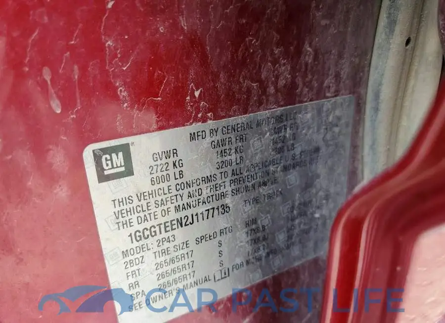 1GCGTEEN2J1177135# 12