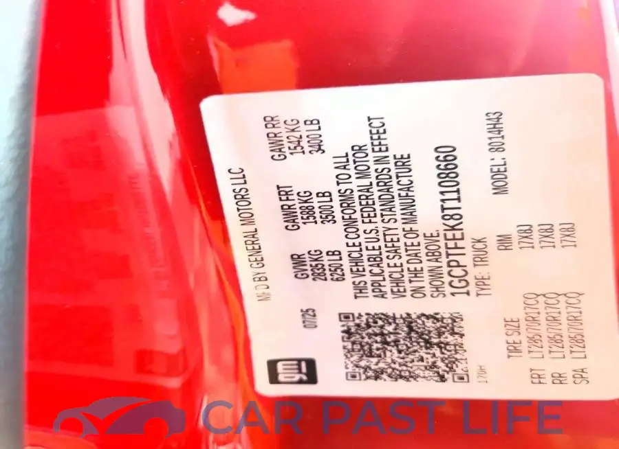 1GCPTFEK8T1108660# 12