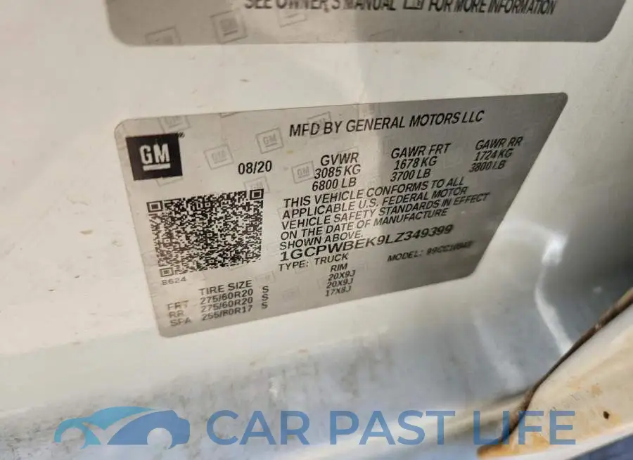 1GCPWBEK9LZ349399# 12