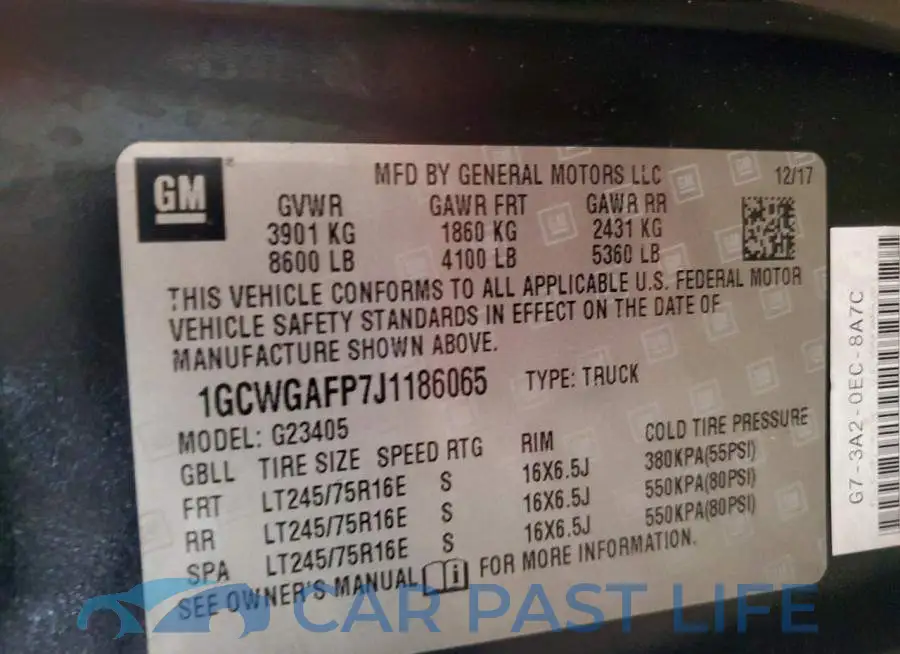 1GCWGAFP7J1186065# 12