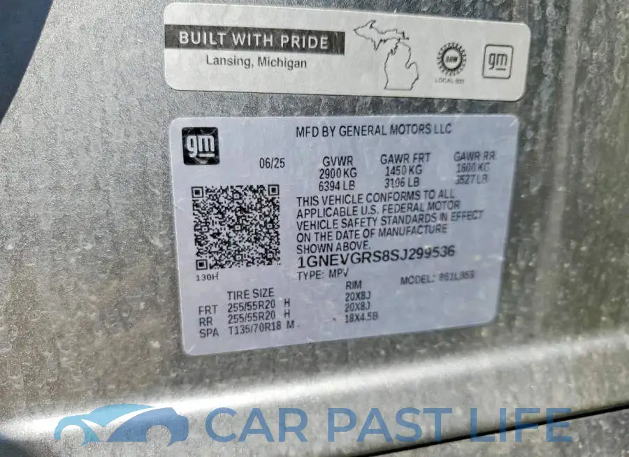 1GNEVGRS8SJ299536# 13