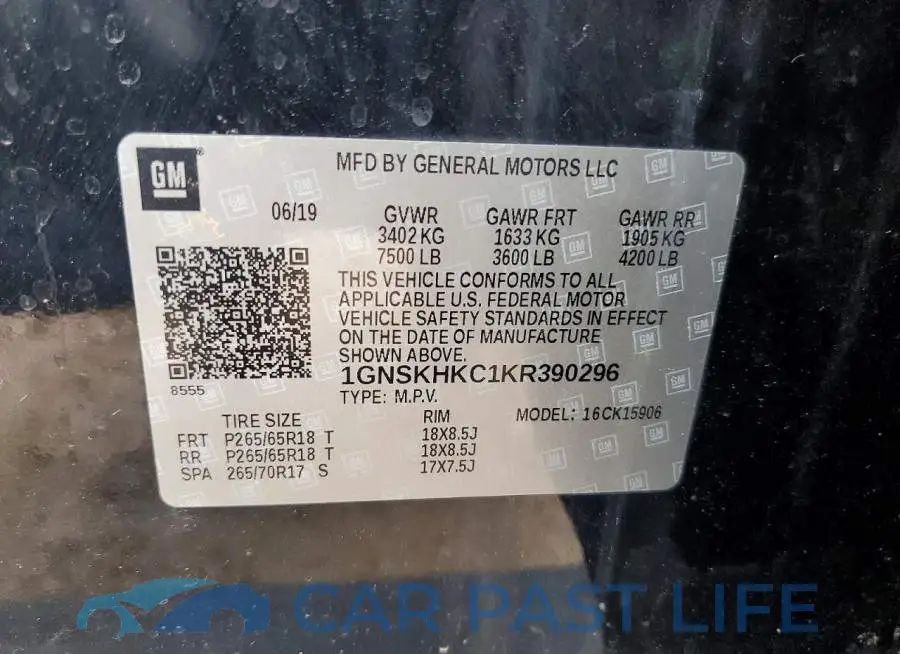 1GNSKHKC1KR390296# 13