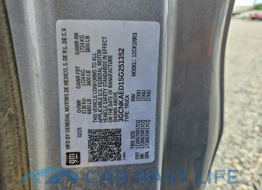 3GCNKAED1SG251352# 12