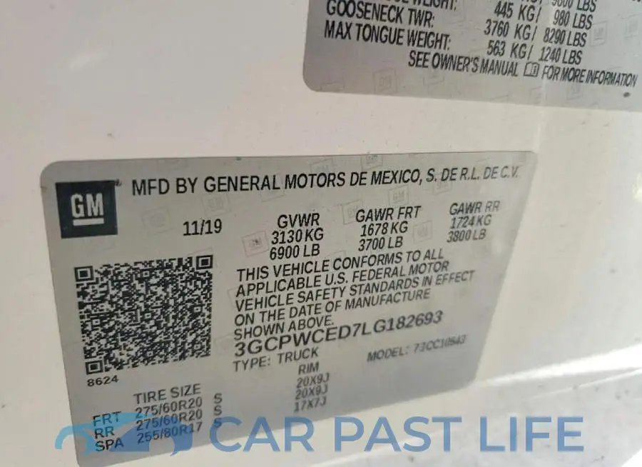 3GCPWCED7LG182693# 13