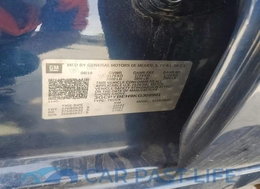 3GCPYBEH9KG308901# 12