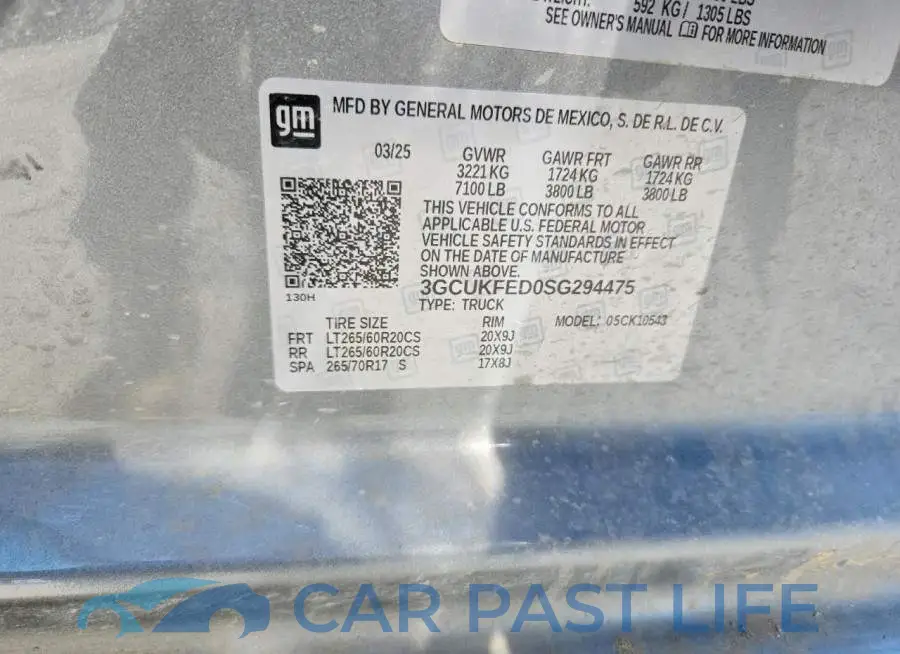 3GCUKFED0SG294475# 12