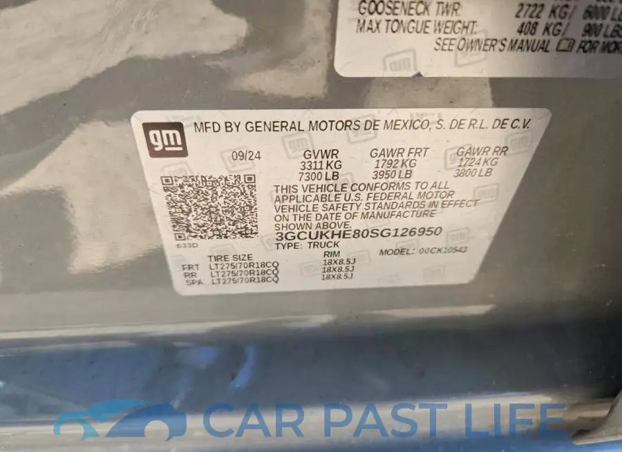 3GCUKHE80SG126950# 12