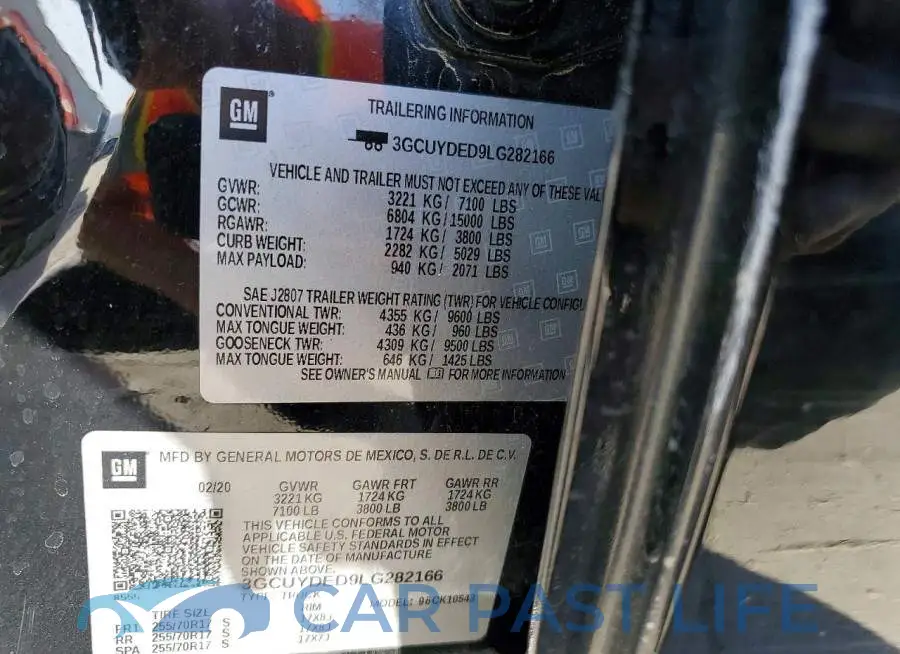 3GCUYDED9LG282166# 12