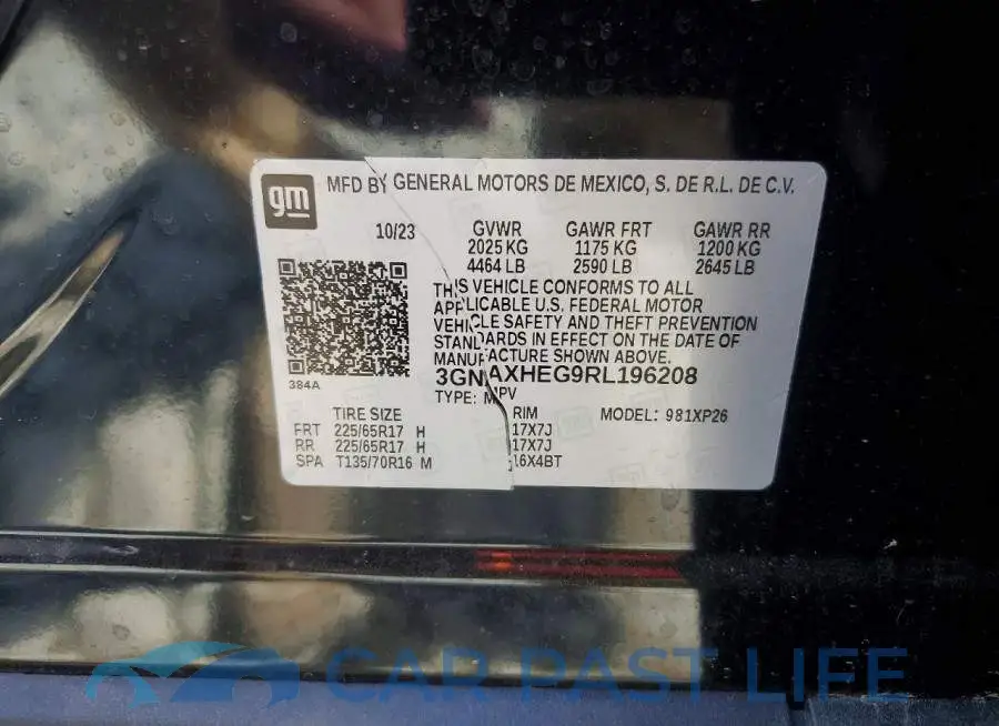 3GNAXHEG9RL196208# 13