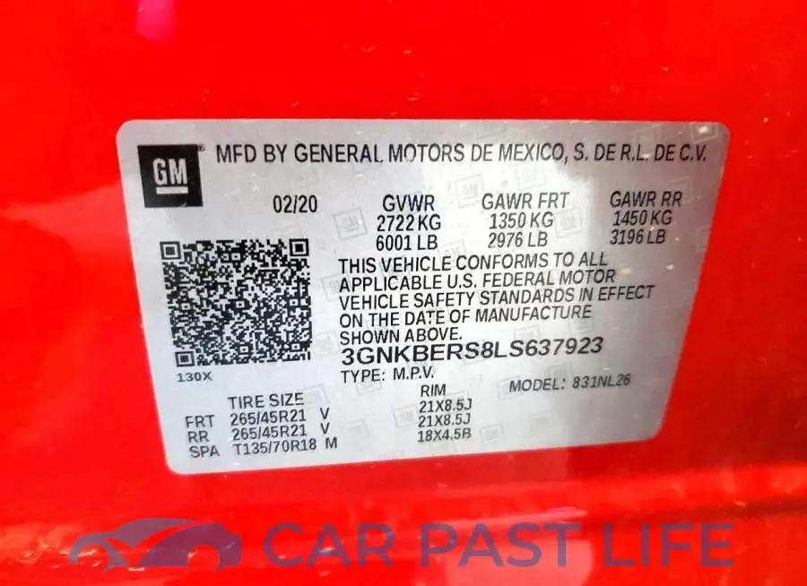 3GNKBERS8LS637923# 12