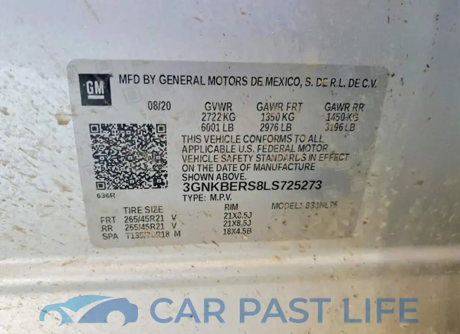 3GNKBERS8LS725273# 13