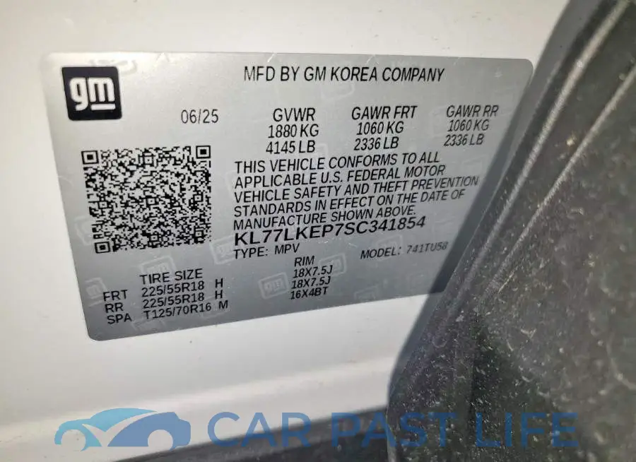 KL77LKEP7SC341854# 13