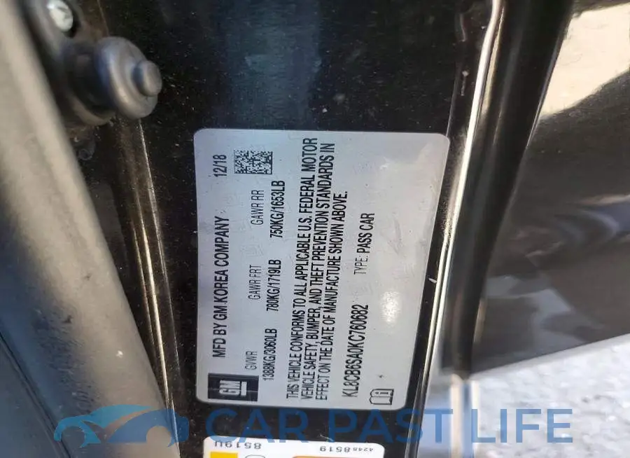 KL8CB6SA0KC760682# 12