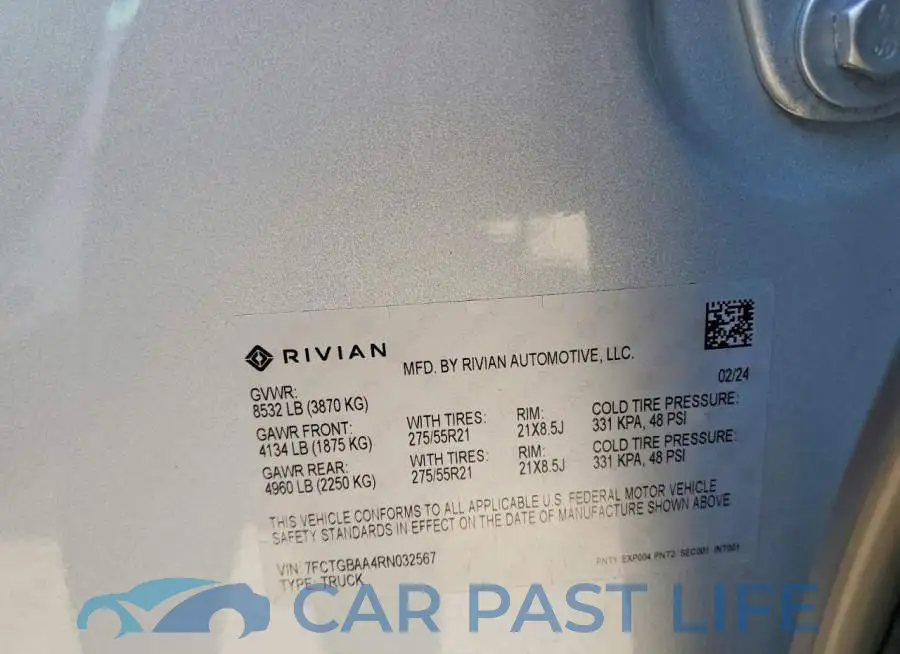 7FCTGBAA4RN032567# 12