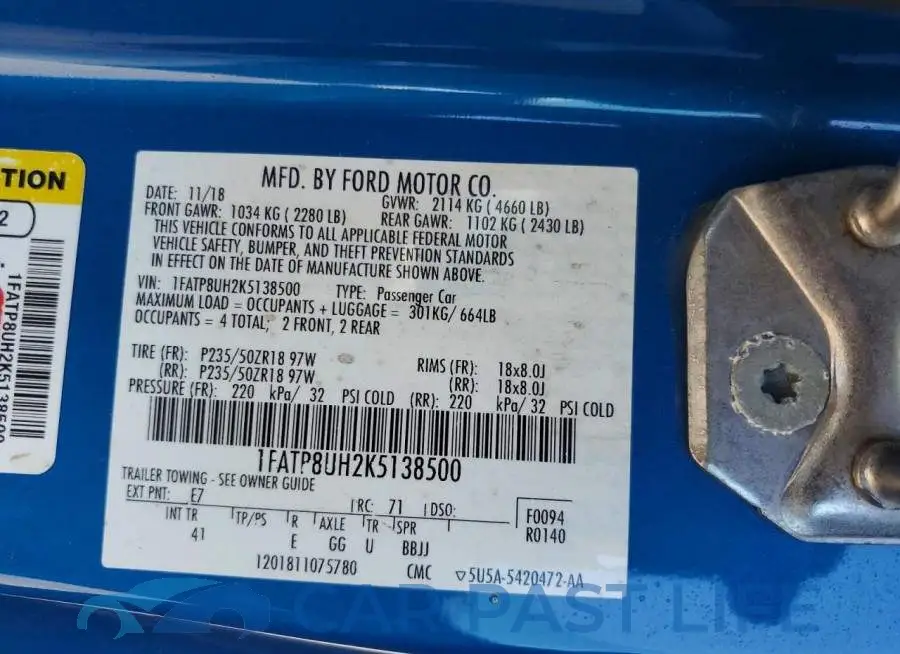 1FATP8UH2K5138500# 13