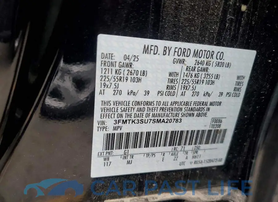 3FMTK3SU7SMA20783# 13