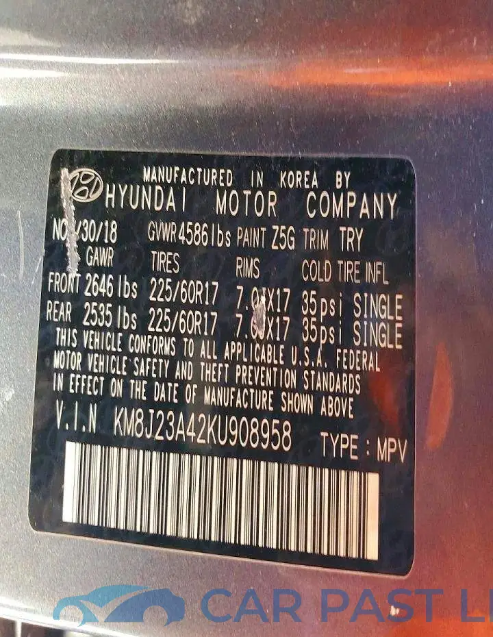 KM8J23A42KU908958# 13
