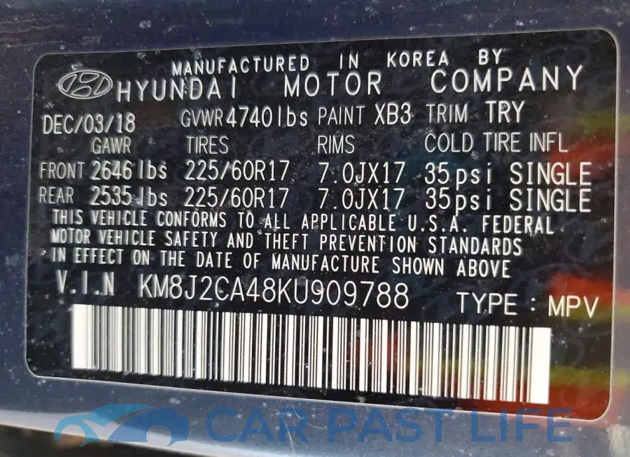 KM8J2CA48KU909788# 12