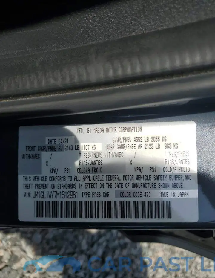 JM1GL1WY7M1612981# 12