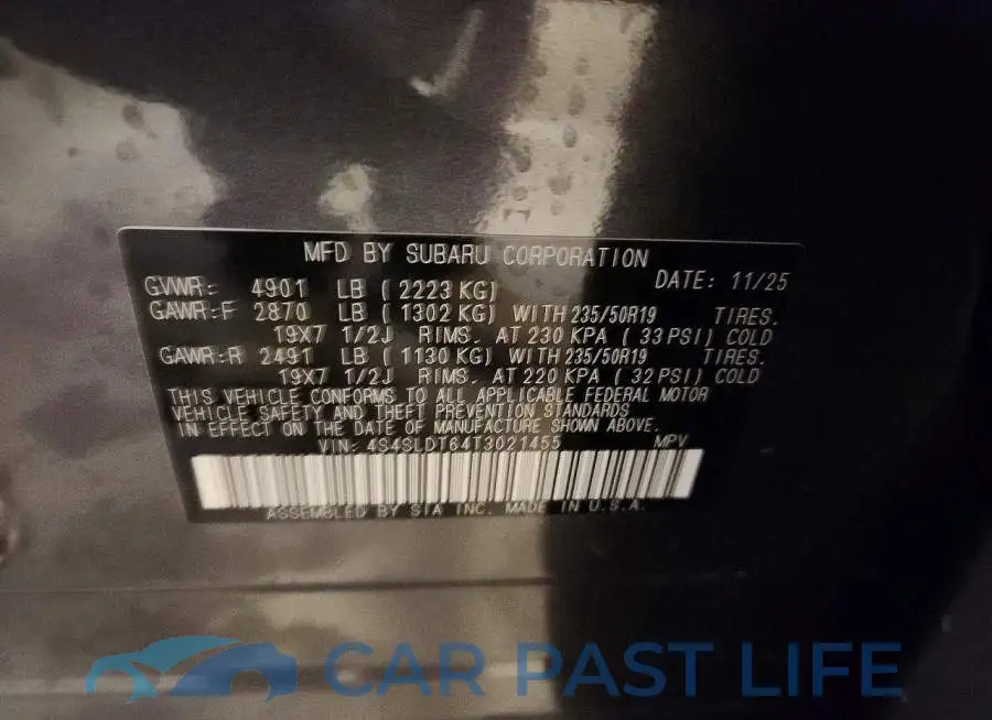 4S4SLDT64T3021455# 12
