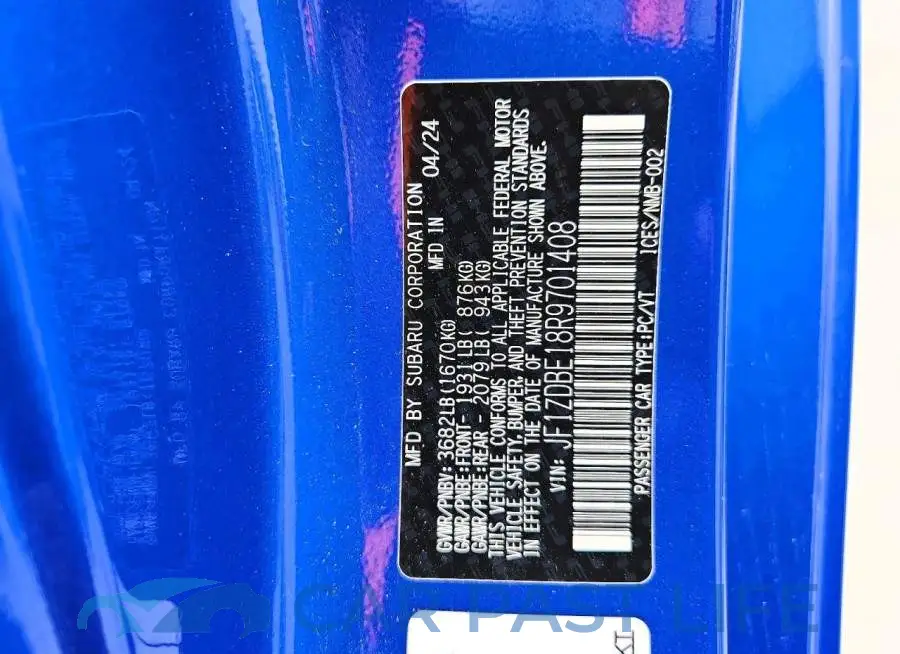 JF1ZDBE18R9701408# 13