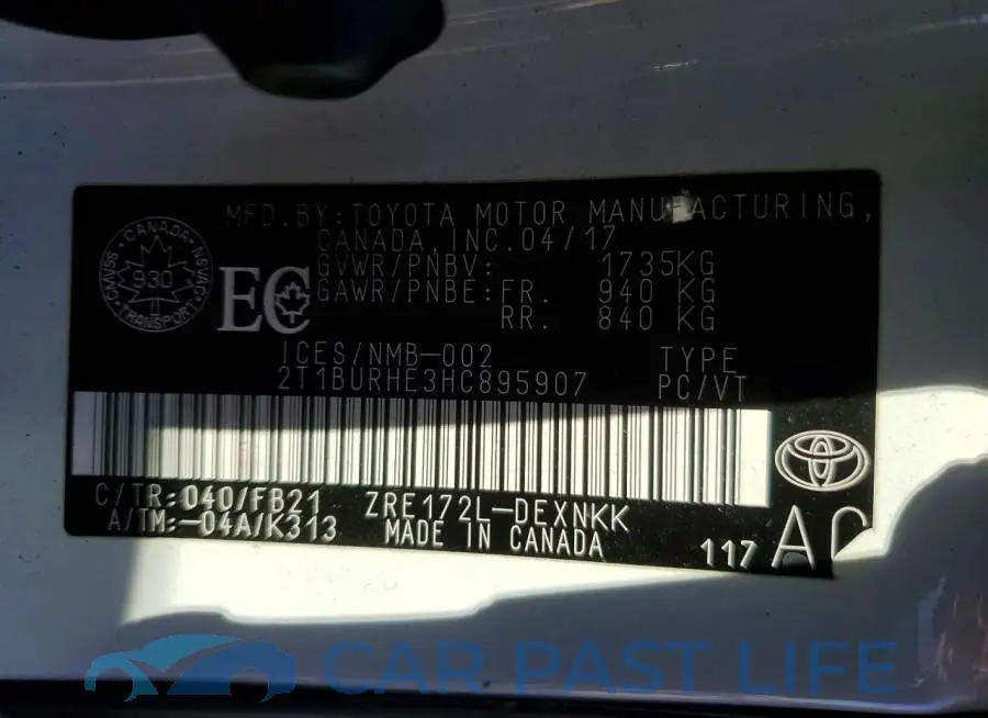 2T1BURHE3HC895907# 12