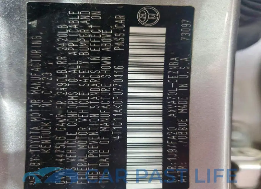 4T1C11AK0PU770116# 13