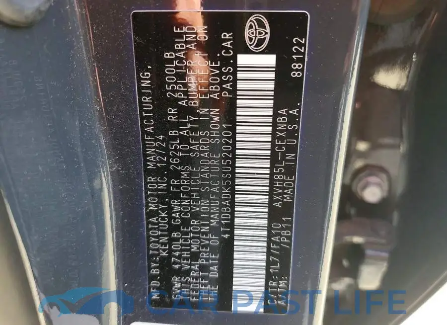 4T1DBADK5SU520201# 12