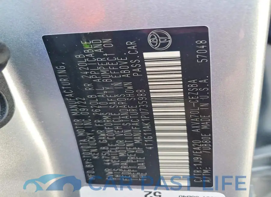 4T1G11AK1PU735988# 12