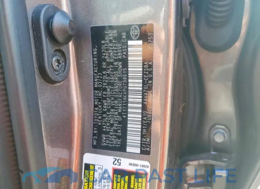 4T1T11AK4PU798615# 12