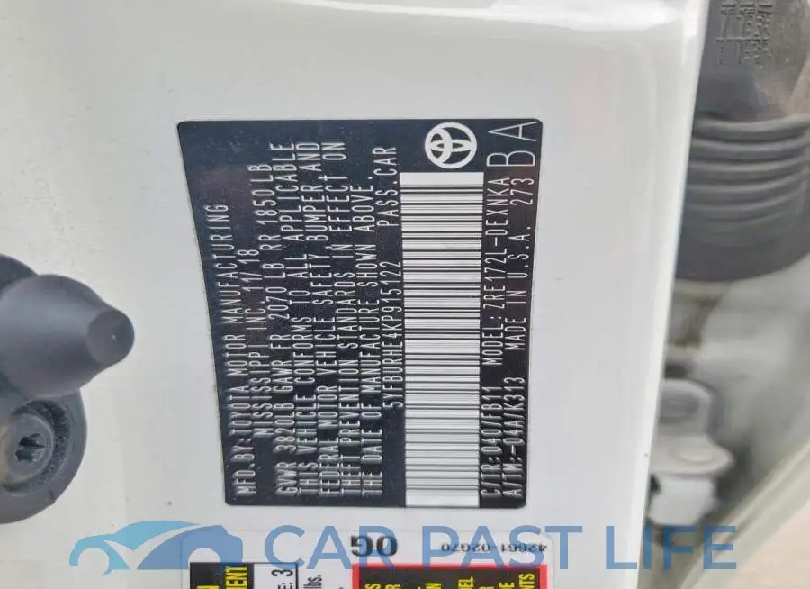 5YFBURHE4KP915122# 12