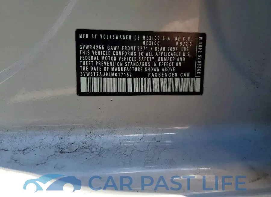 3VW5T7AU9LM017157# 13