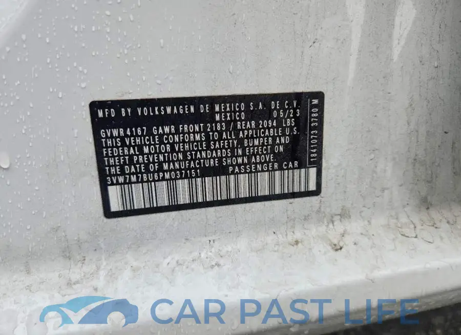 3VW7M7BU6PM037151# 12
