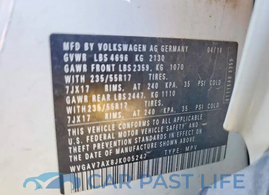 WVGAV7AX8JK005247# 13
