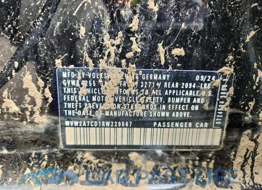 WVW2A7CD1RW229567# 12