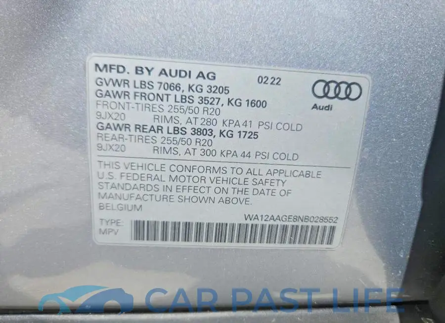 WA12AAGE8NB028552# 13