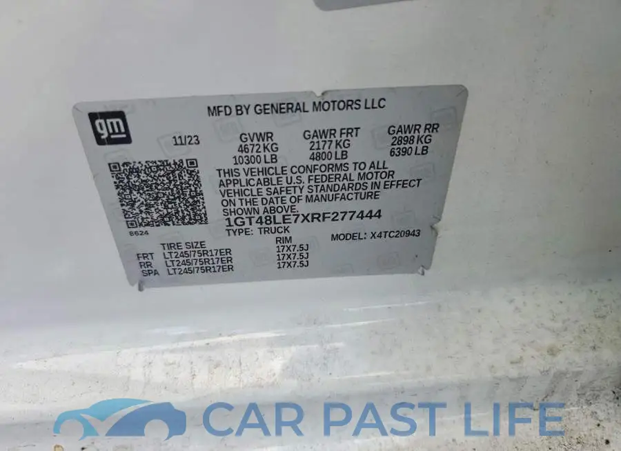 1GT48LE7XRF277444# 12