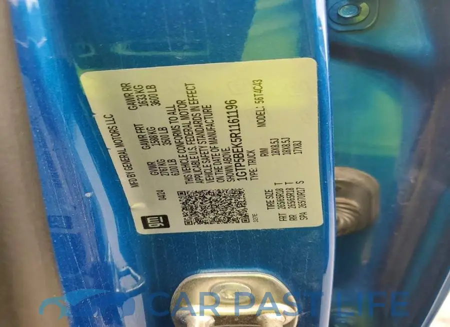 1GTP5BEK5R1161196# 12
