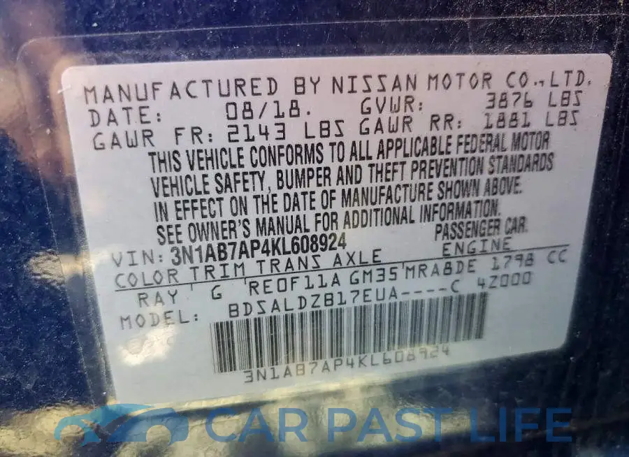 3N1AB7AP4KL608924# 12