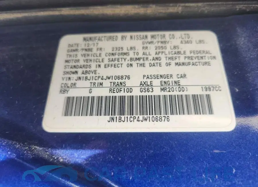 JN1BJ1CP4JW106876# 12