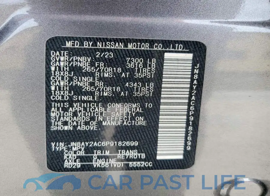 JN8AY2AC6P9182699# 13