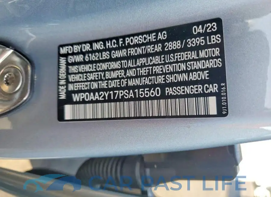 WP0AA2Y17PSA15560# 12