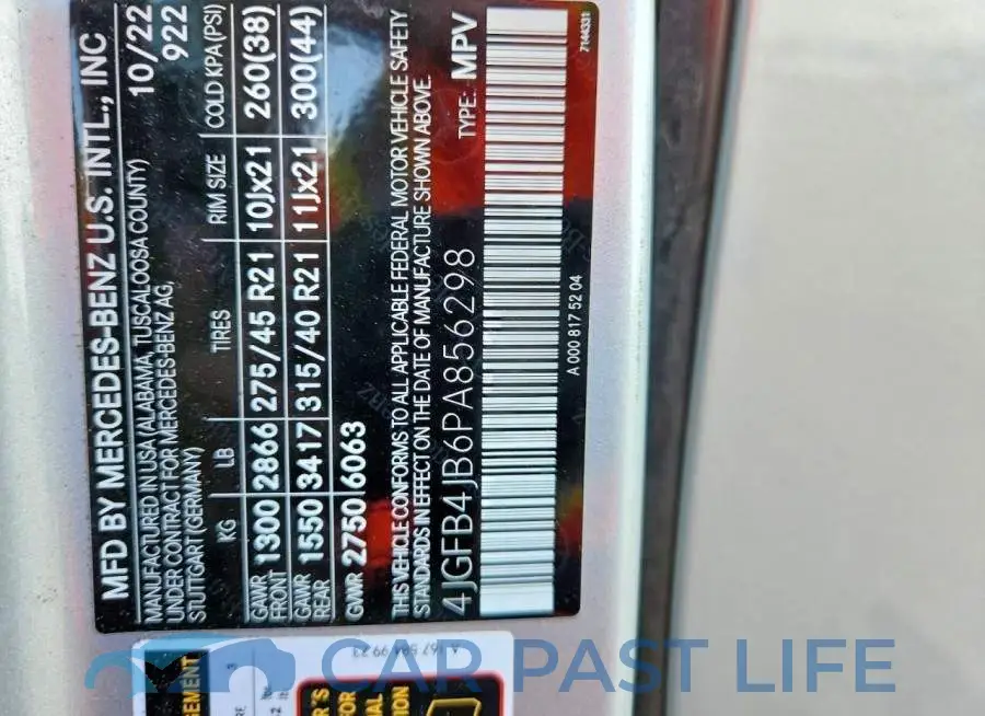 4JGFB4JB6PA856298# 13