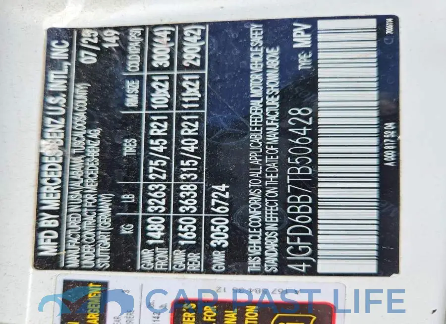 4JGFD6BB7TB506428# 13