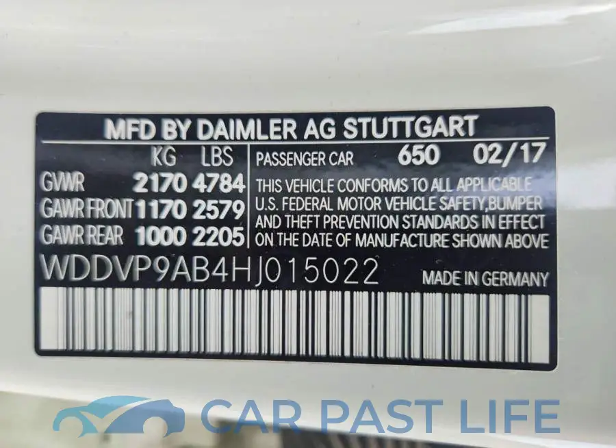 WDDVP9AB4HJ015022# 13